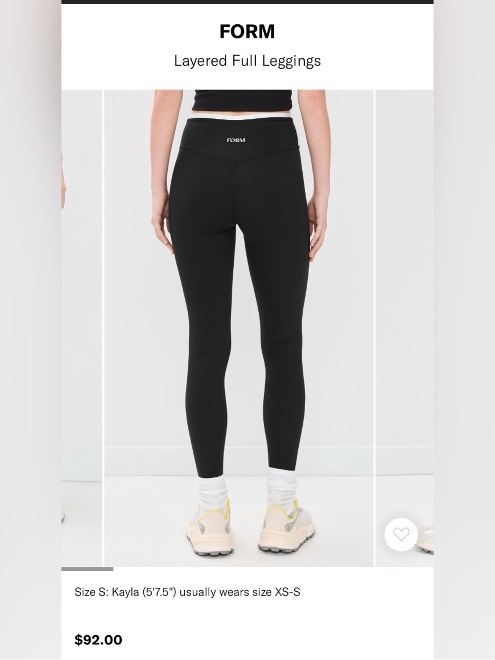 FORM Layered Full Leggings
Black White Contrast Size M